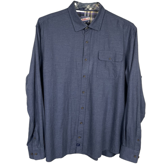 Johnnie O Surflannel Shirt Mens XXL 2XL Blue Beach Surf Swim Outdoor Cozy Soft - Picture 1 of 12